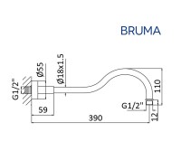 MEDIDAS BRAZO DUCHA MURAL BRUMA